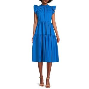 Antonio Melani x Kimberly Whitman Tabitha Tiered Ruffle Sleeve Midi Dress SZ 0